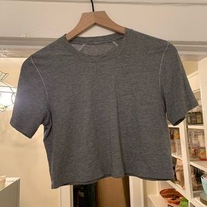 Lululemon Heather Gray Short Sleeve Crop Top